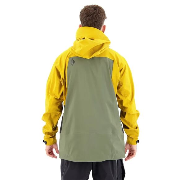 Black Diamond Recon Stretch Ski Shell Jacket Parka Amber Yellow BLK Mens M NEW - Picture 3 of 6